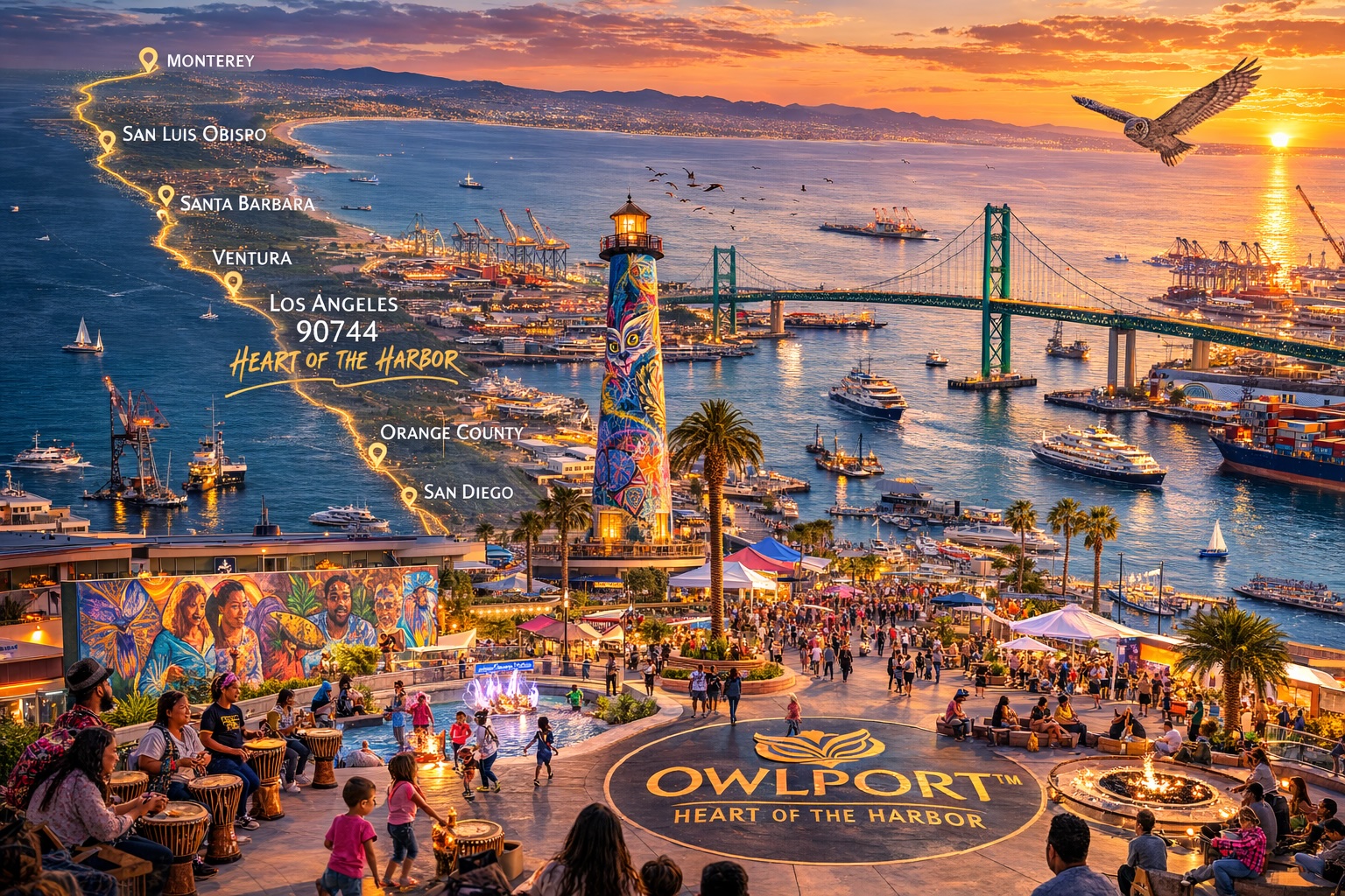 Owlport grounded in the Southern Seven and Heart of the Harbor